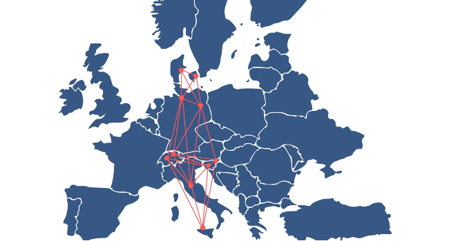 map of Europe showing the location of the project partners